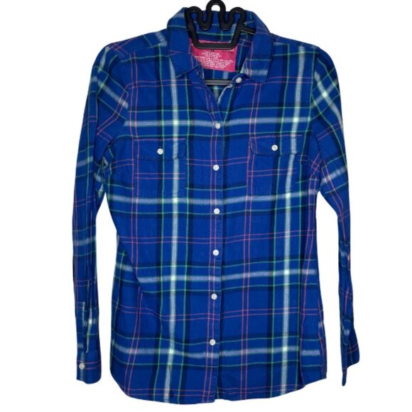 Rustic Outfitters Vintage Women's Plaid Snap Button Down Shirt Sz Medium Preppy - Picture 1 of 6